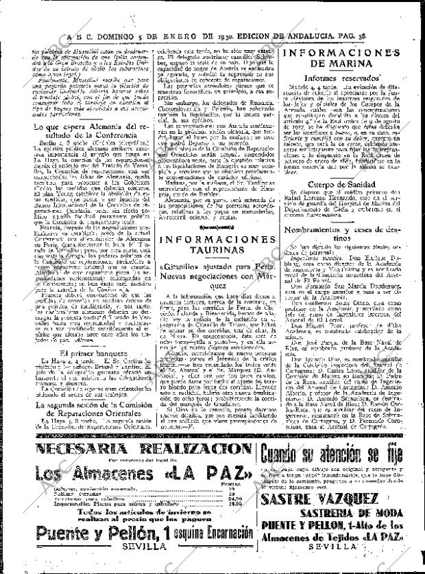 ABC SEVILLA 05-01-1930 página 34