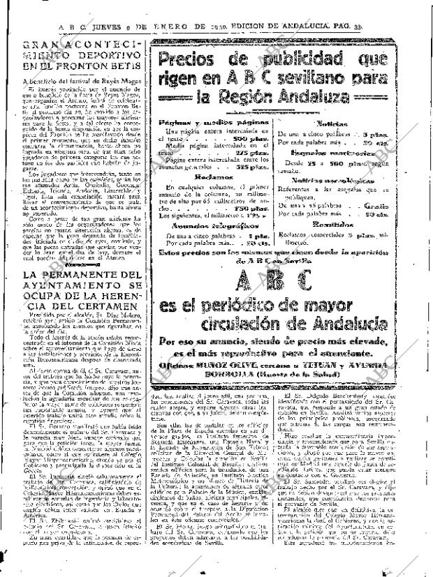 ABC SEVILLA 09-01-1930 página 33