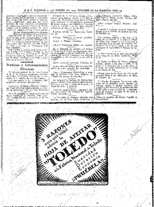 ABC MADRID 31-01-1930 página 24