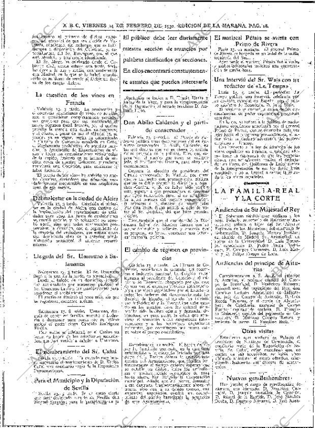 ABC MADRID 14-02-1930 página 18
