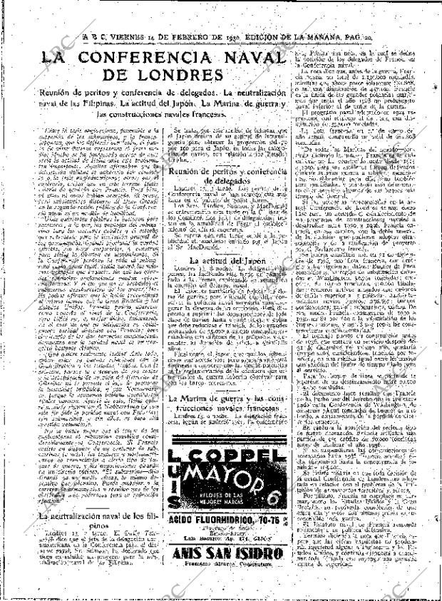 ABC MADRID 14-02-1930 página 20