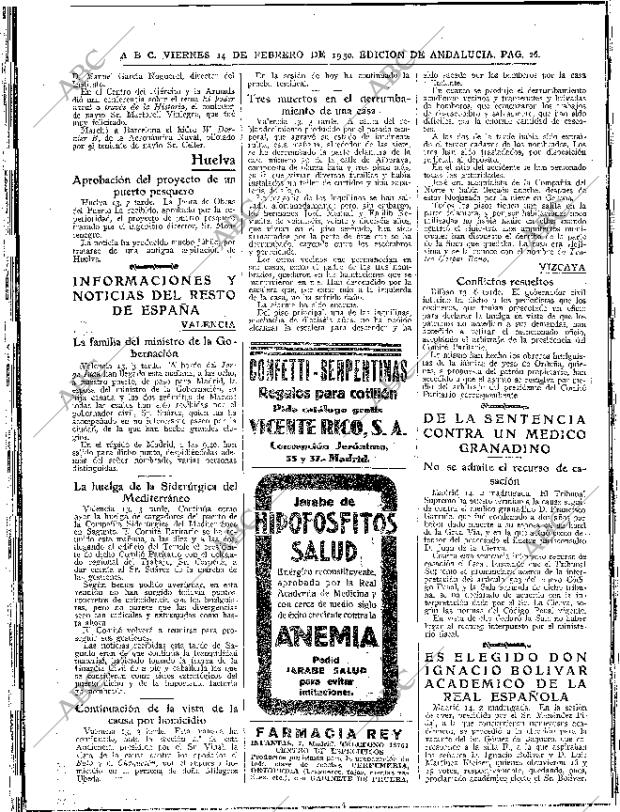 ABC SEVILLA 14-02-1930 página 26