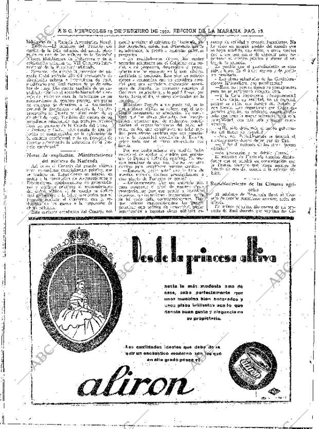 ABC MADRID 19-02-1930 página 18