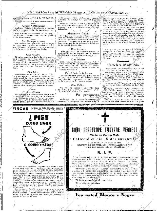 ABC MADRID 19-02-1930 página 40