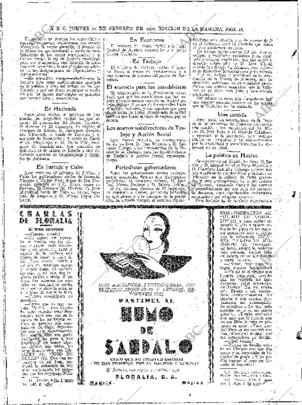 ABC MADRID 20-02-1930 página 16