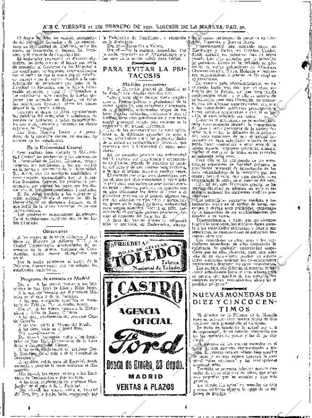ABC MADRID 21-02-1930 página 20