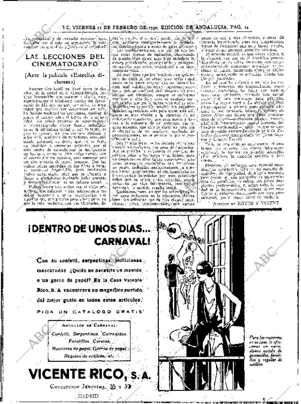 ABC SEVILLA 21-02-1930 página 14