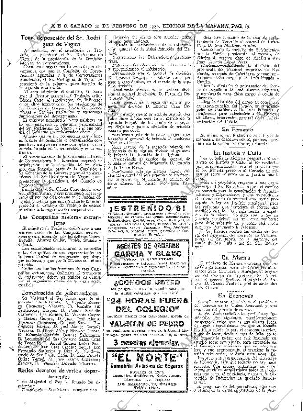 ABC MADRID 22-02-1930 página 17