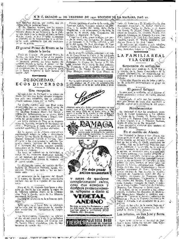 ABC MADRID 22-02-1930 página 20