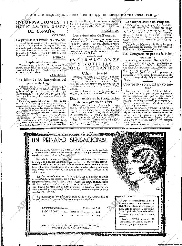 ABC SEVILLA 26-02-1930 página 30