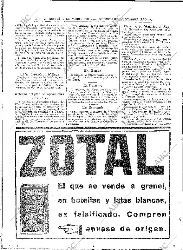 ABC MADRID 03-04-1930 página 16