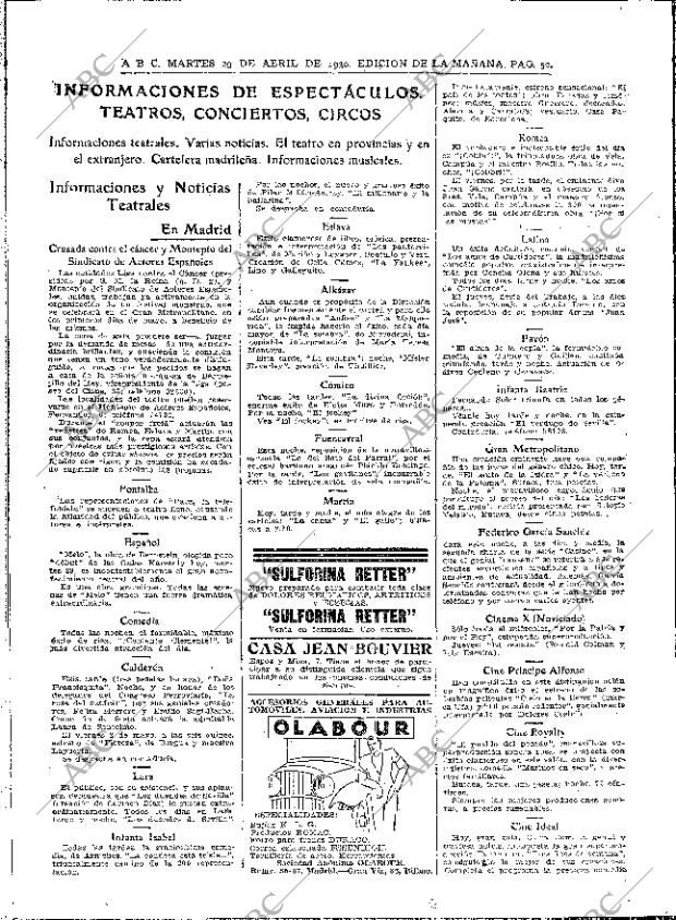 ABC MADRID 29-04-1930 página 50