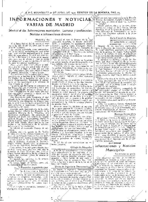 ABC MADRID 30-04-1930 página 21