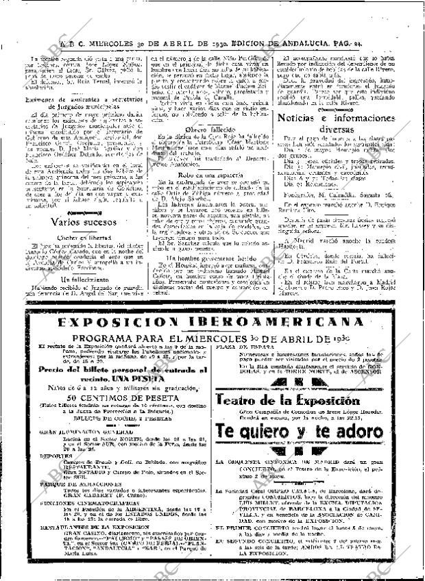 ABC SEVILLA 30-04-1930 página 20