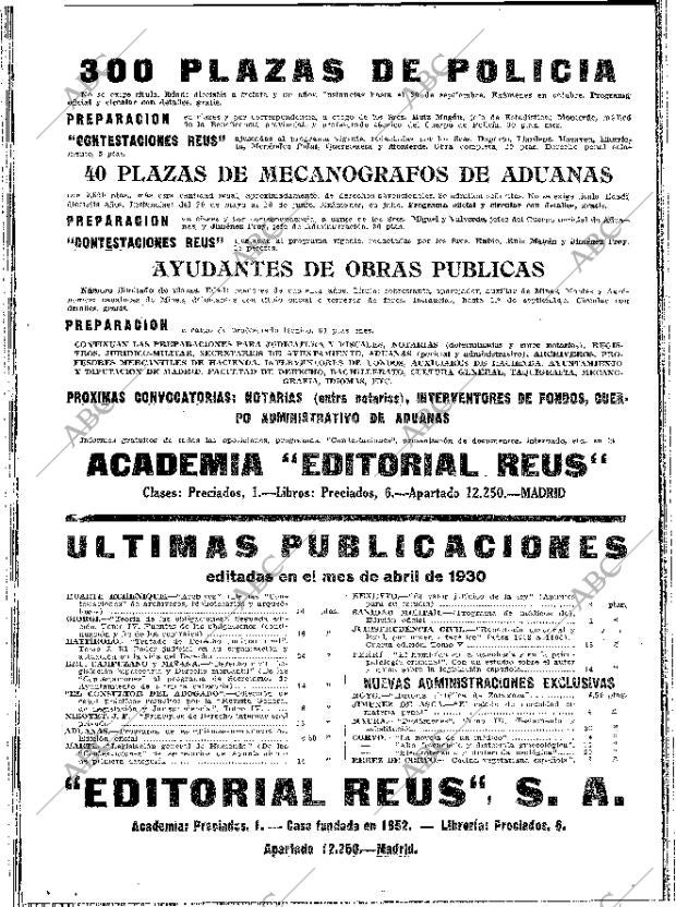 ABC MADRID 01-05-1930 página 20