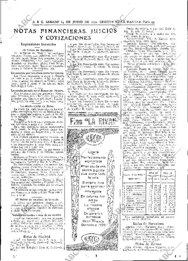 ABC MADRID 14-06-1930 página 43