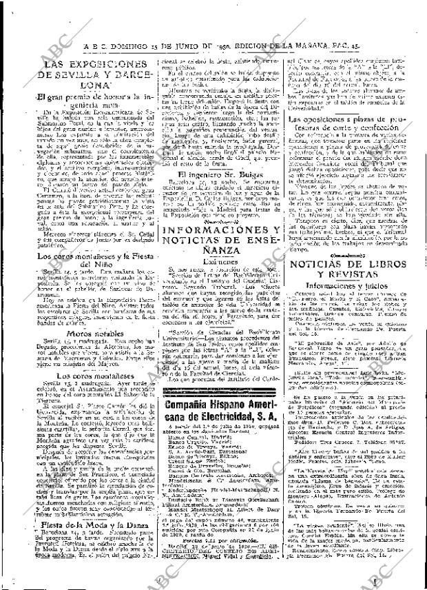 ABC MADRID 15-06-1930 página 45