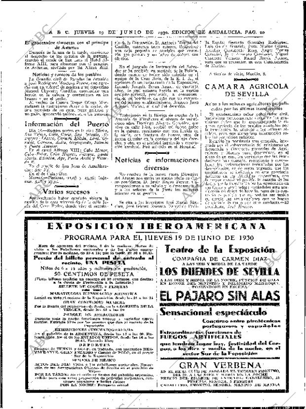 ABC SEVILLA 19-06-1930 página 20