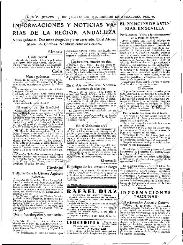 ABC SEVILLA 19-06-1930 página 23