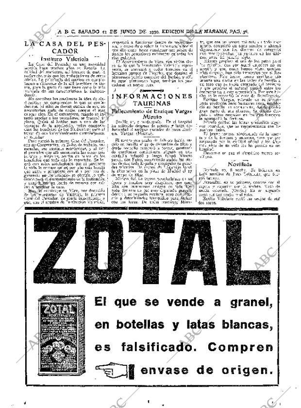 ABC MADRID 21-06-1930 página 36