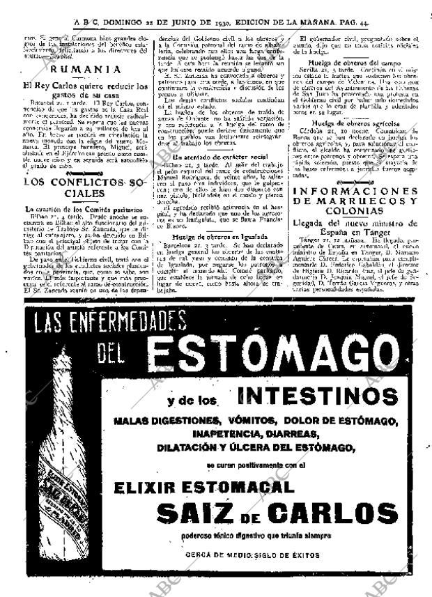ABC MADRID 22-06-1930 página 44