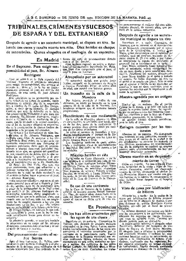 ABC MADRID 22-06-1930 página 45