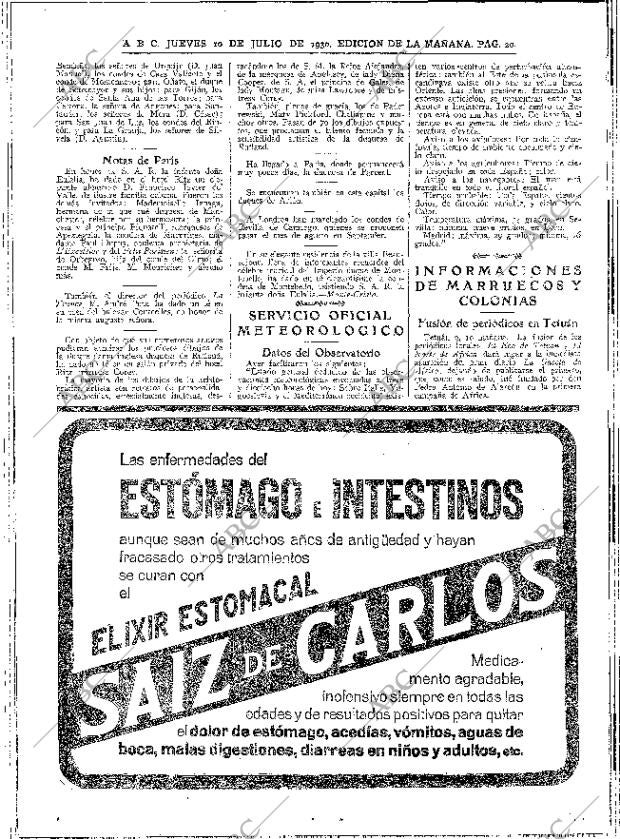 ABC MADRID 10-07-1930 página 20