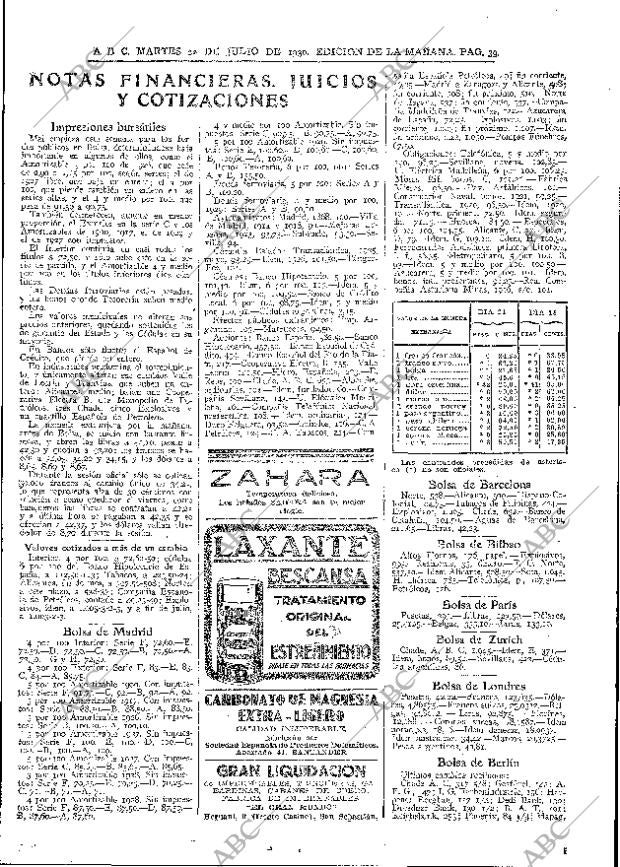 ABC MADRID 22-07-1930 página 39