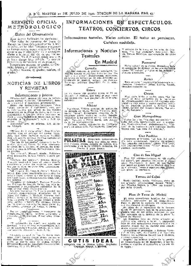 ABC MADRID 22-07-1930 página 43