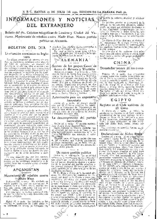 ABC MADRID 29-07-1930 página 31