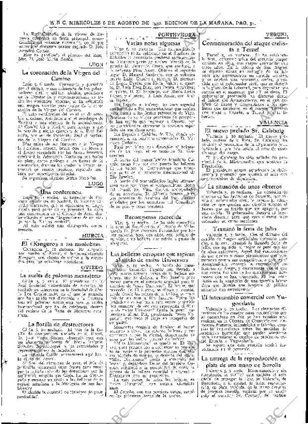 ABC MADRID 06-08-1930 página 31