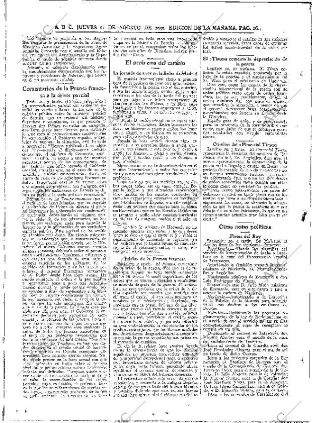 ABC MADRID 21-08-1930 página 16