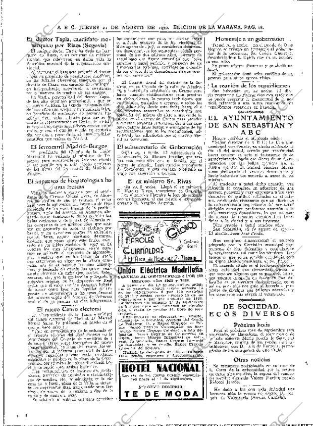 ABC MADRID 21-08-1930 página 18