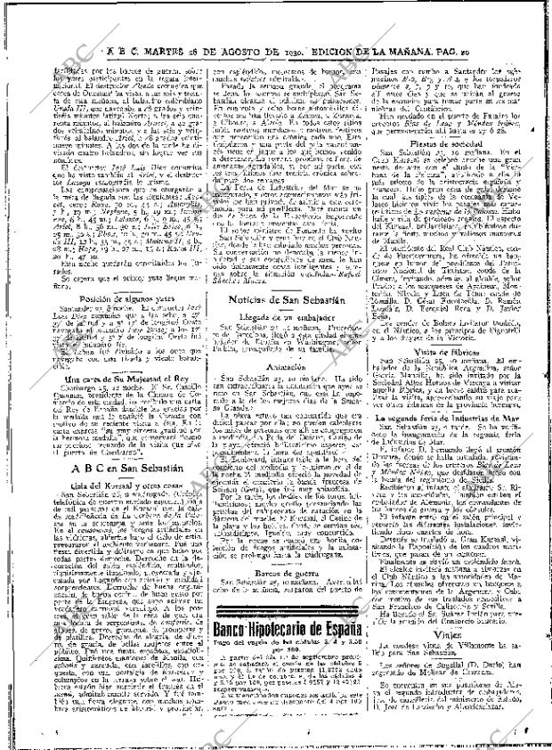 ABC MADRID 26-08-1930 página 20