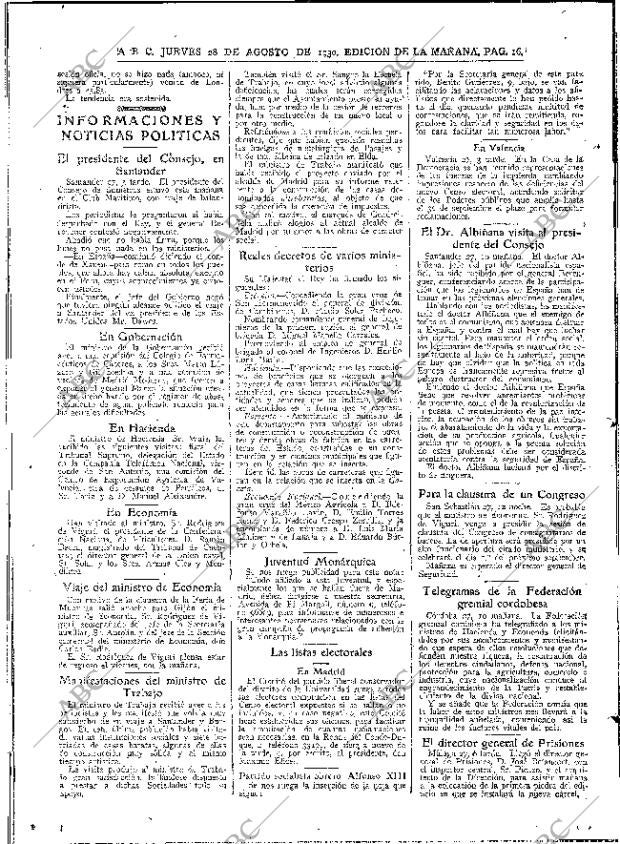 ABC MADRID 28-08-1930 página 16