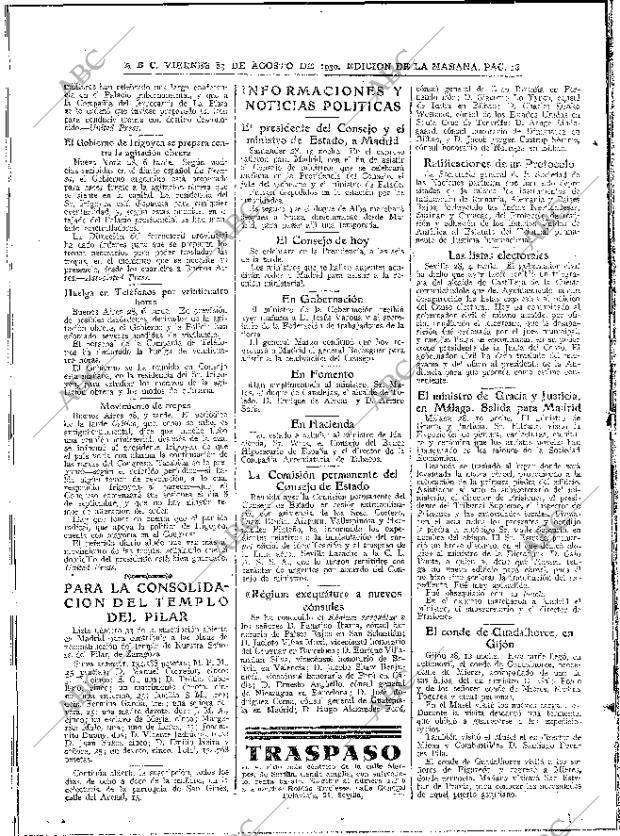 ABC MADRID 29-08-1930 página 16