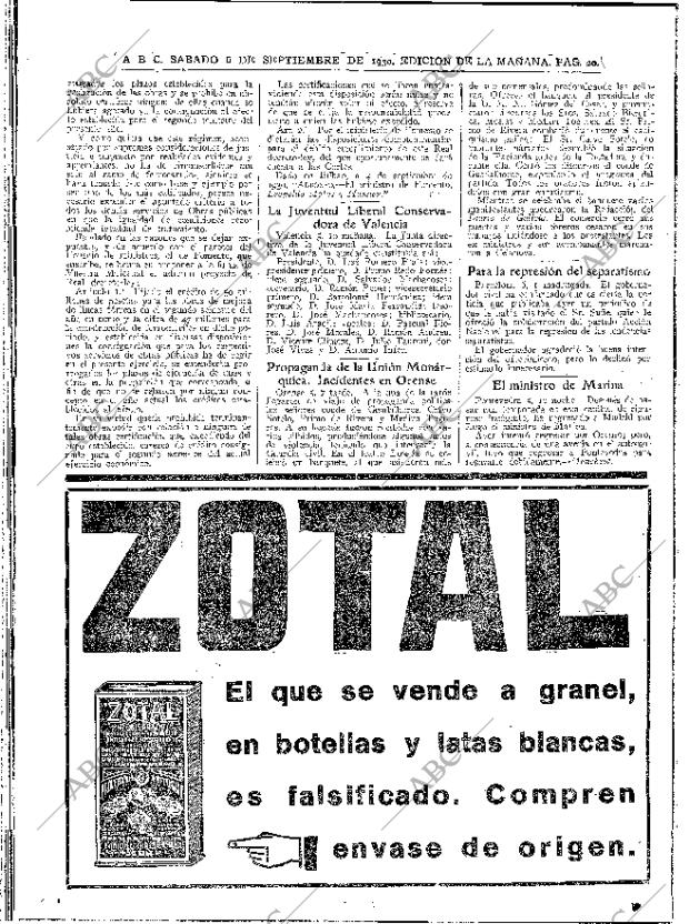 ABC MADRID 06-09-1930 página 20