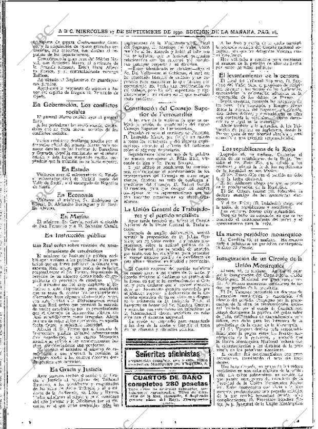 ABC MADRID 17-09-1930 página 16