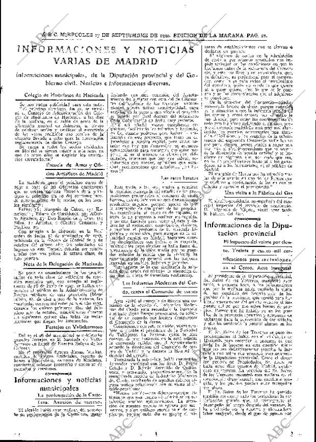 ABC MADRID 17-09-1930 página 21