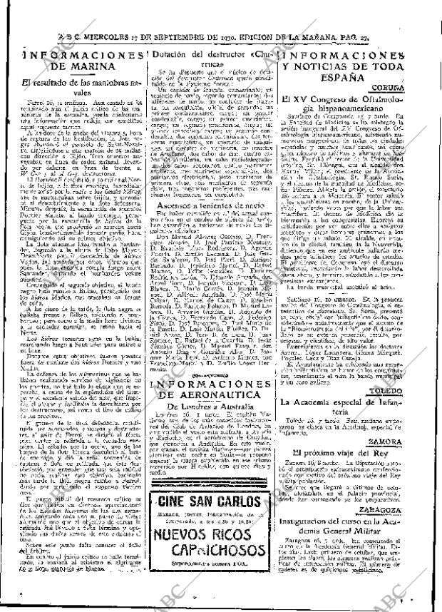 ABC MADRID 17-09-1930 página 27