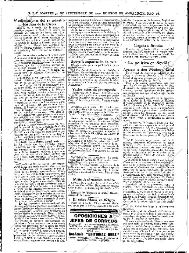 ABC SEVILLA 30-09-1930 página 16