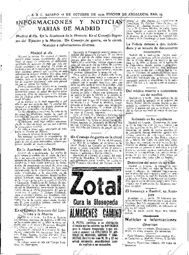 ABC SEVILLA 18-10-1930 página 23