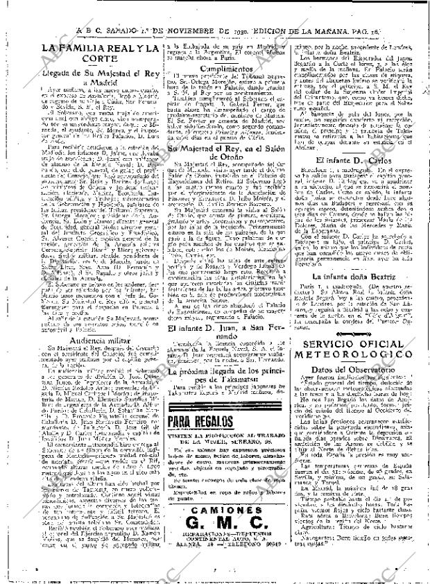 ABC MADRID 01-11-1930 página 16