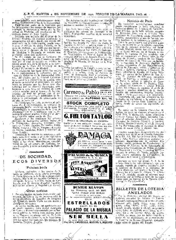 ABC MADRID 04-11-1930 página 28