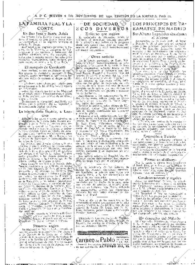 ABC MADRID 06-11-1930 página 20