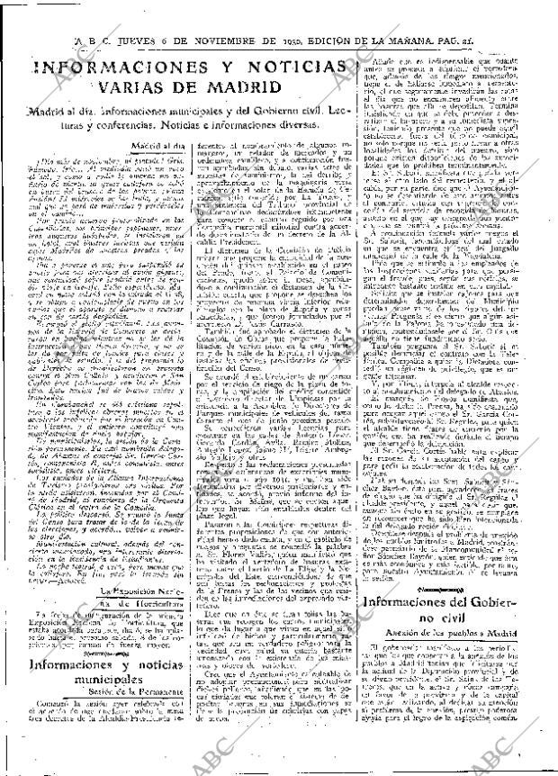 ABC MADRID 06-11-1930 página 21