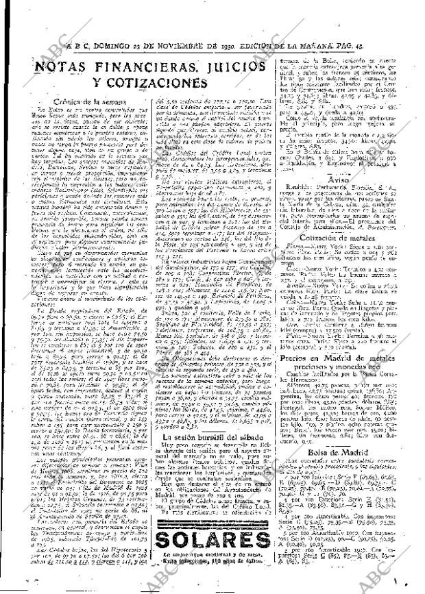 ABC MADRID 23-11-1930 página 45
