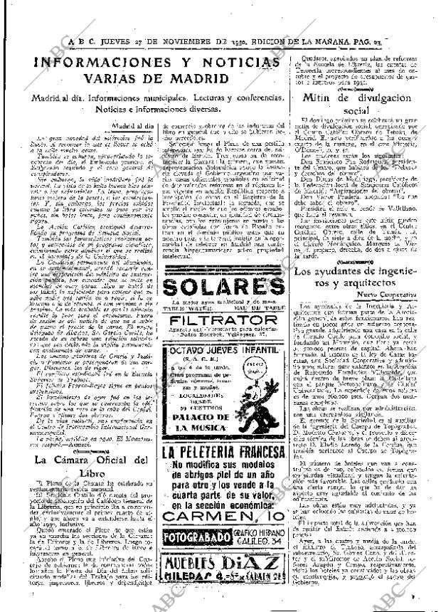 ABC MADRID 27-11-1930 página 23