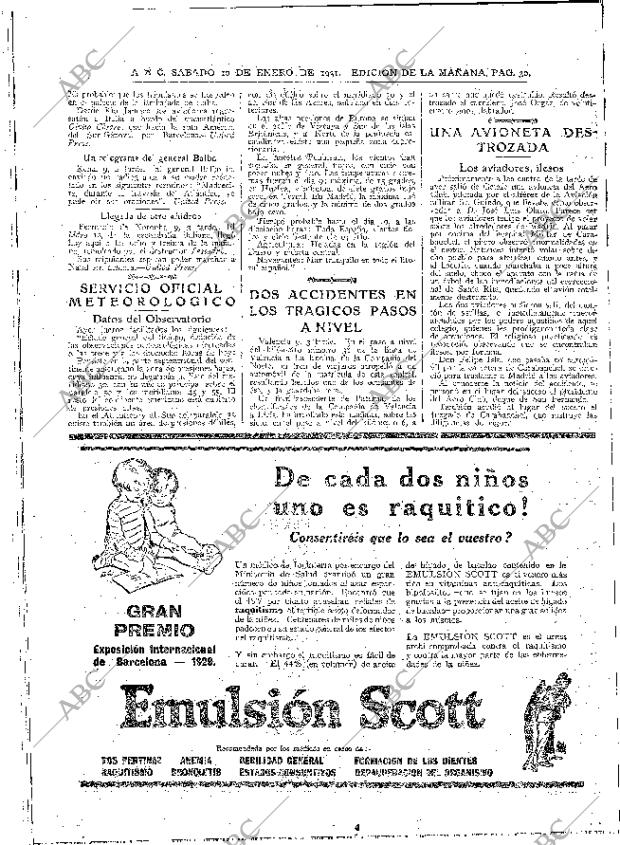 ABC MADRID 10-01-1931 página 30