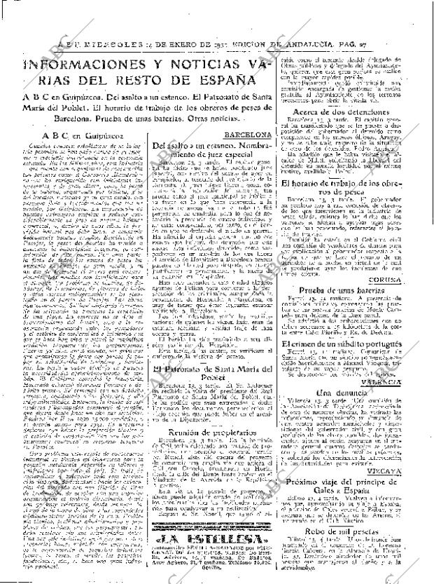 ABC SEVILLA 14-01-1931 página 27